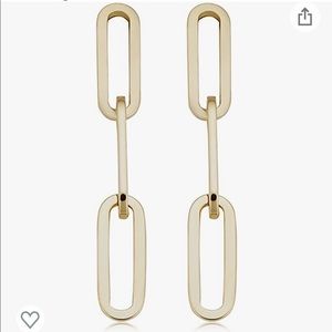 14K Solid Gold Paperclip Earrings